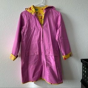 Rain Wave reversible pink girl’s raincoat 10-12